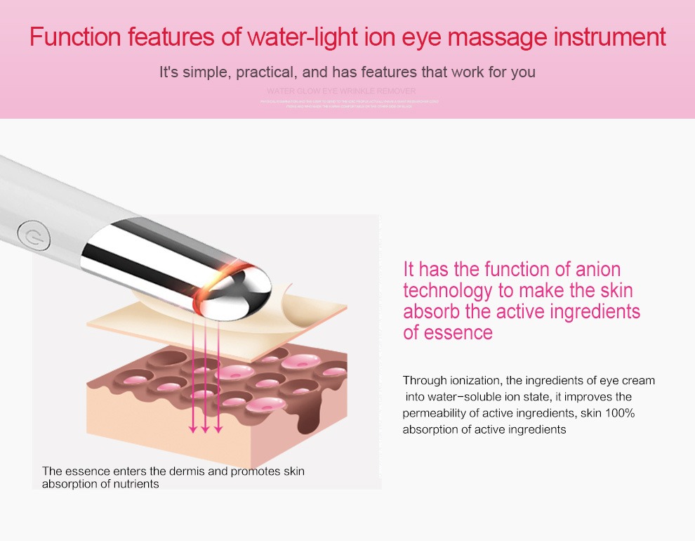 เครื่องนวดตาเพื่อความงาม เครื่องนวดหน้าแบบชาร์จไฟ USB อุปกรณ์ดูแลผิว รายละเอียด