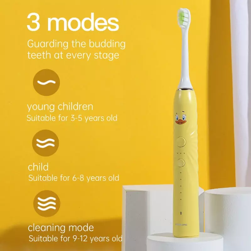 แปรงสีฟันไฟฟ้าโซนิคสำหรับเด็กแบบหมุนอัตโนมัติ