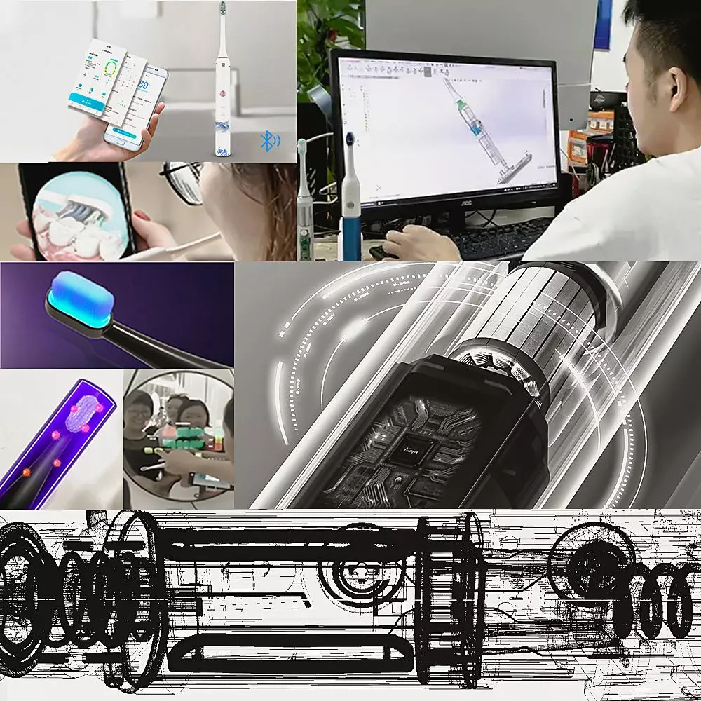 แปรงสีฟันไฟฟ้าโซนิคแบบพกพาอัจฉริยะระดับพรีเมียม