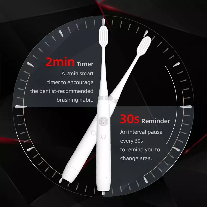 แปรงสีฟันสำหรับผู้ใหญ่แบบพกพา แปรงสีฟันไฟฟ้าโซนิคอัจฉริยะ